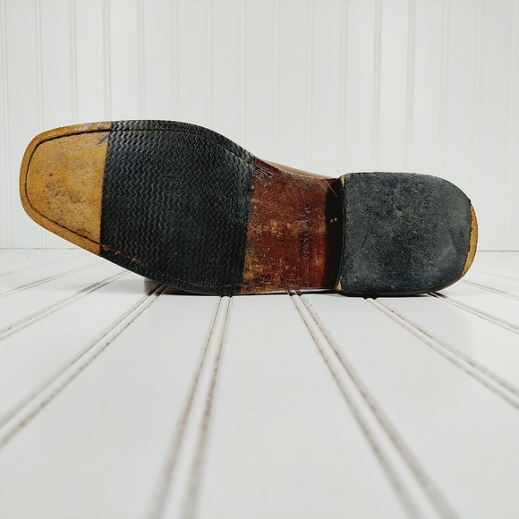 Bostonian Brown Leather Lace Up Square Toe Oxfords F601 - Picture 11 of 14